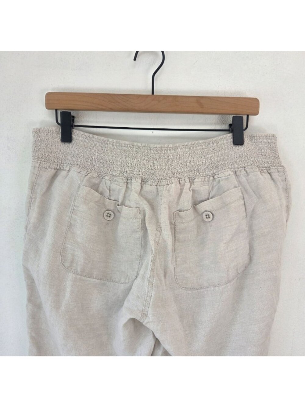BUNDLE (2) Motherhood Maternity 100% Linen Pants Elastic Pull-On Size M - Picture 5 of 16